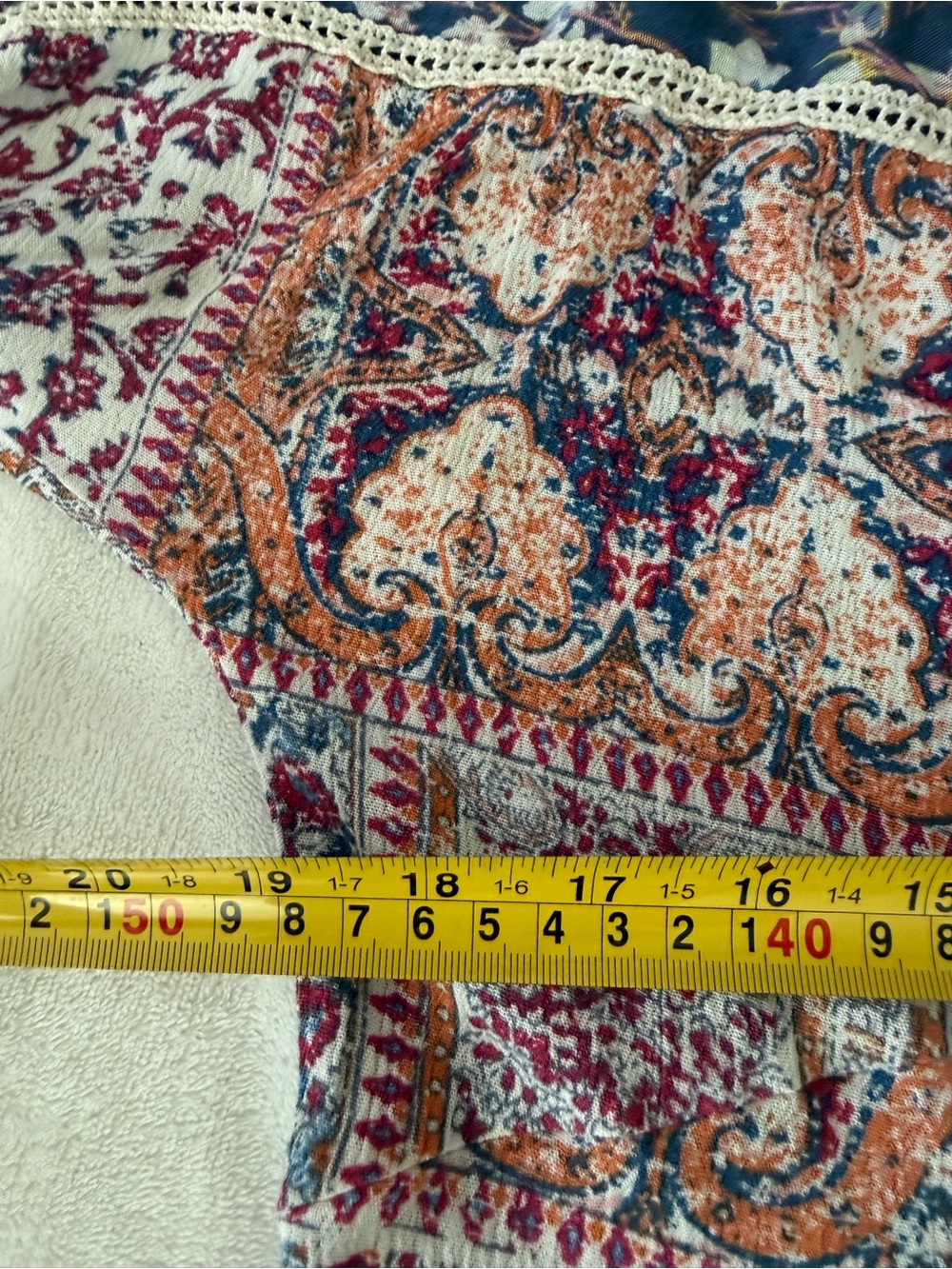 SUNDANCE Blue White and Black Boho Peasant Cottagecore Prairie Midi Dress M E05 - Picture 3 of 5